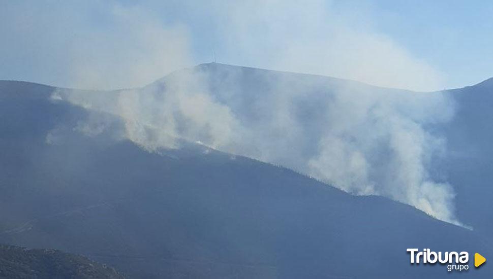 Medios terrestres y aéreos para sofocar las llamas en Villarubín 