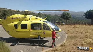 Socorren con helicóptero a dos peregrinos heridos en dos caídas en la localidad berciana de Molinaseca