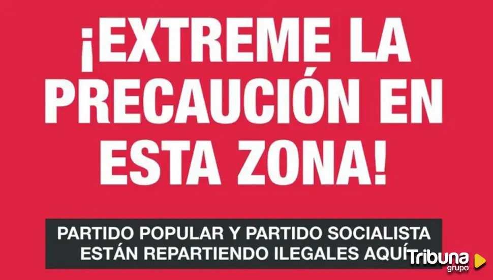 Polémica pegada de carteles de Vox León contra los migrantes acogidos en un centro de ayuda humanitaria